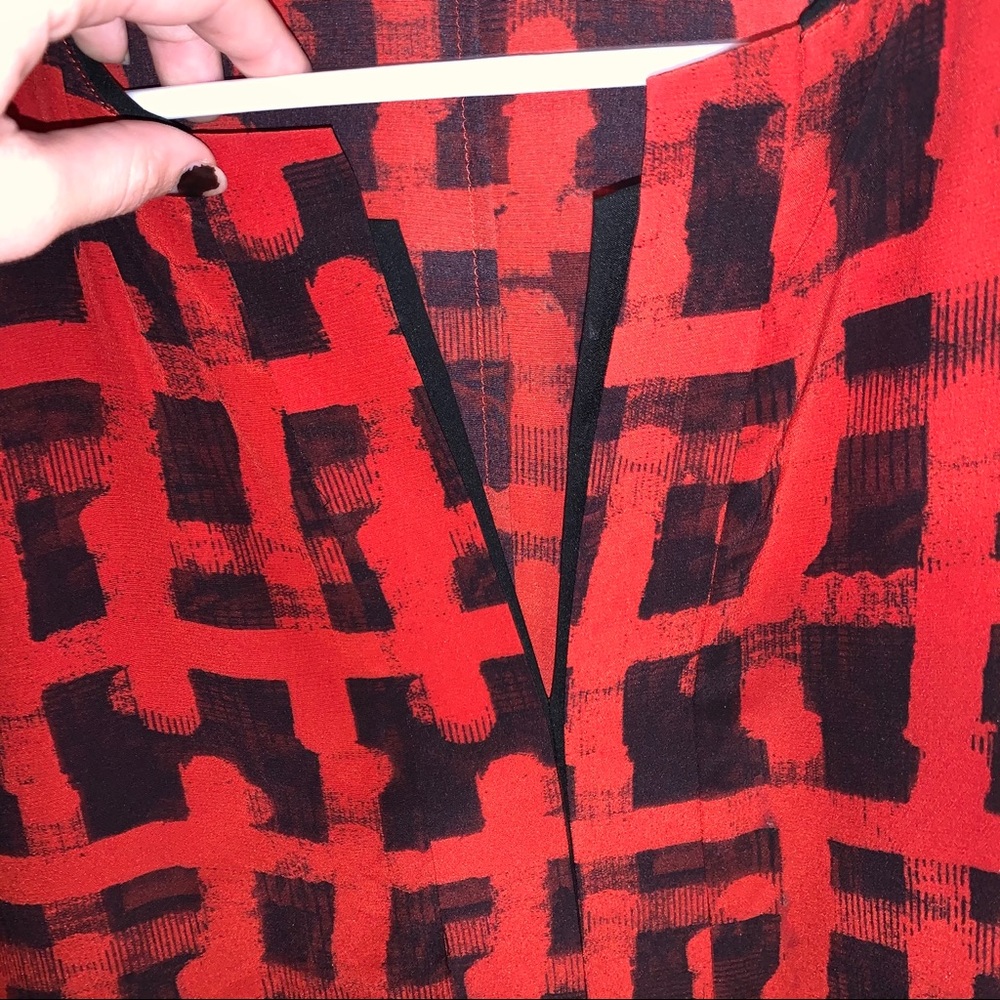 Lafayette 148 Red Patterned Blouse - image 4